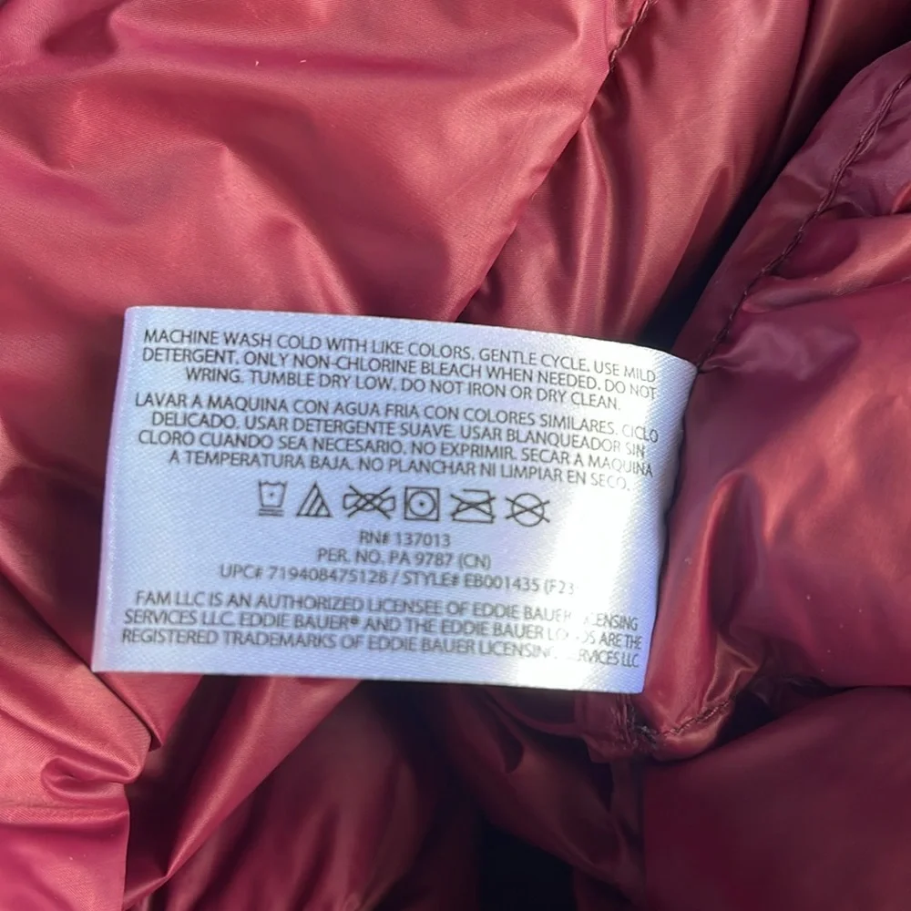 Eddie Bauer Men's Packable Jacket (Caviar/Maroon, XL) - Picture 4 of 5